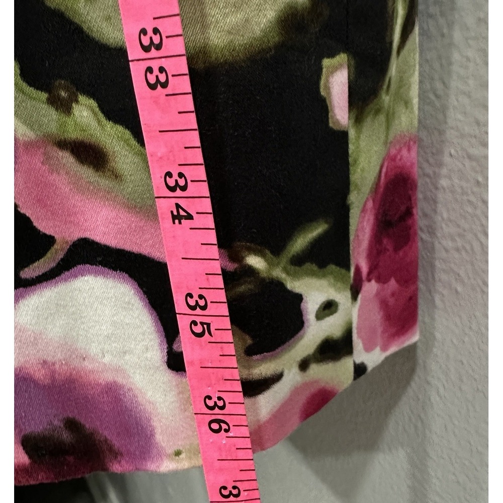 Jones New York Signature Sheath Dress Size 6 Pink Floral Stretch Sleeveless Zip - Picture 7 of 11